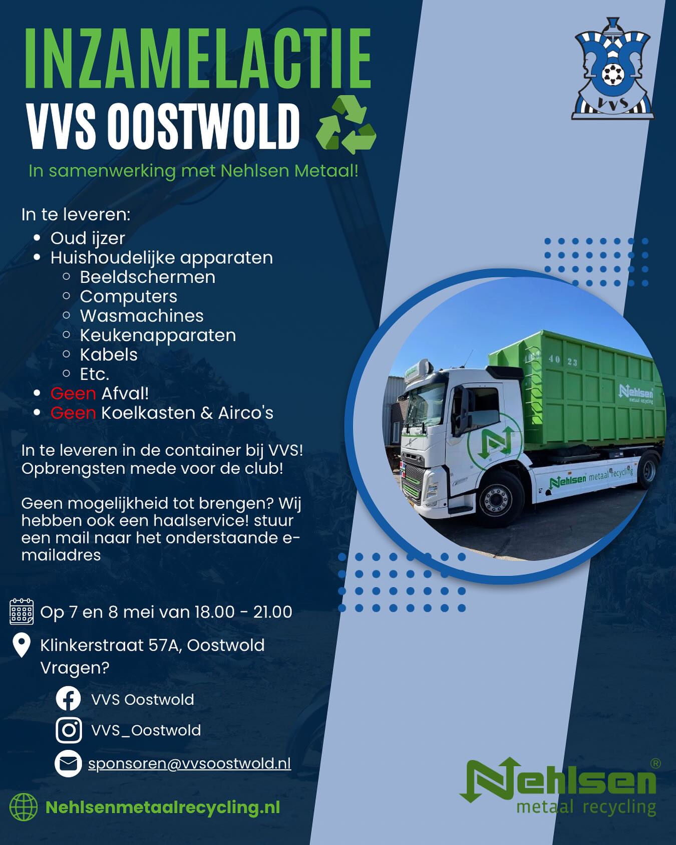 Inzamelactie VVS Oostwold & Nehlsen Metaal