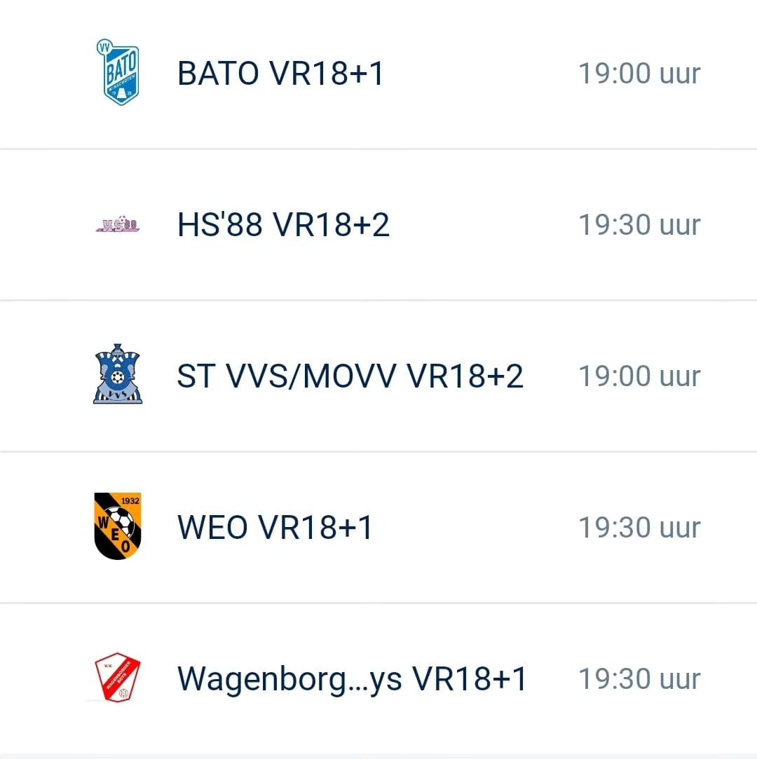 Voorjaarscompetitie ST VVS-MOVV VR18+2